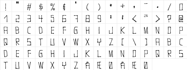 Nugacity Regular Character Map