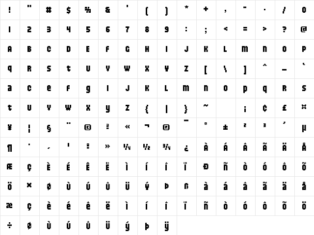 Larceny Medium Character Map Larceny Medium Character Map