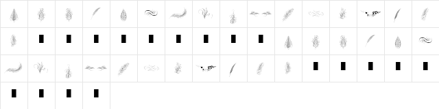 Penmanship Feathers Regular Character Map Penmanship Feathers Regular Character Map