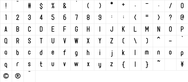 71mksd1 aM Character Map