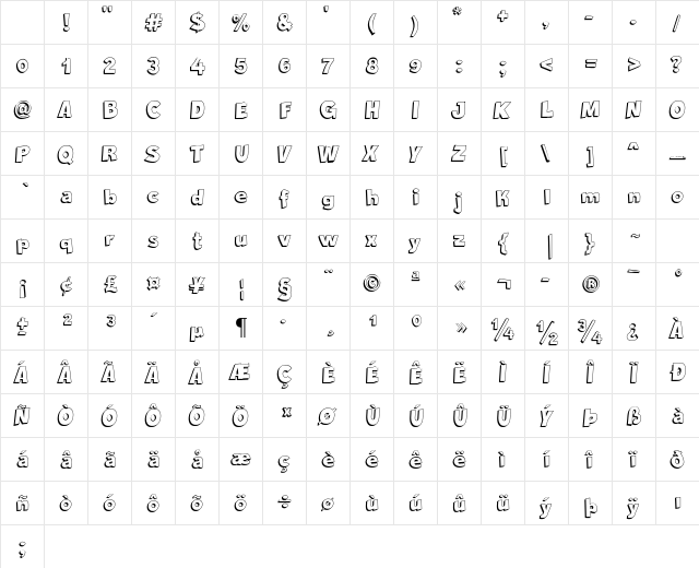 Crazy Krabs Shadow Regular Character Map