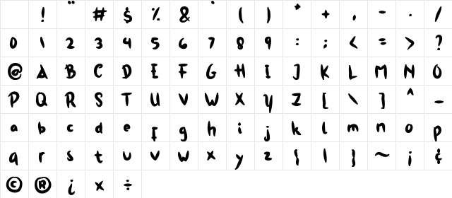 Maddox Regular Character Map Maddox Regular Character Map