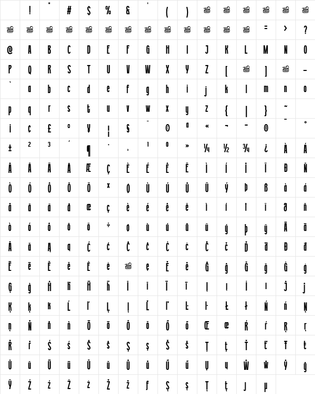 Getoik trial Regular Character Map Getoik trial Regular Character Map