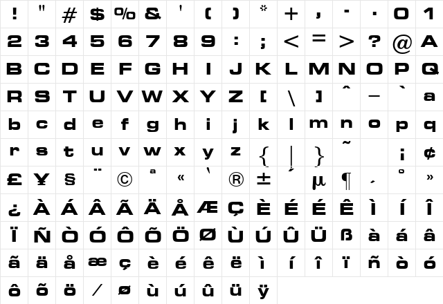 EddmondBold Regular Character Map EddmondBold Regular Character Map