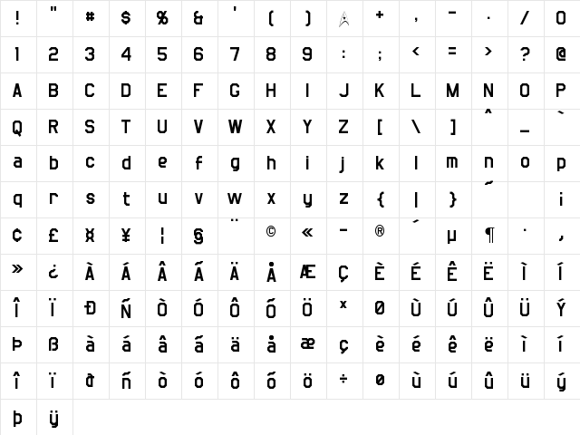 Jefferies Regular Character Map Jefferies Regular Character Map