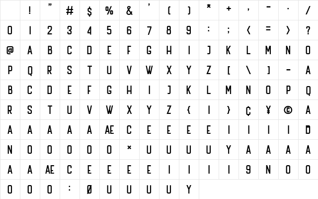 The Bredan Sans Regular Character Map The Bredan Sans Regular Character Map