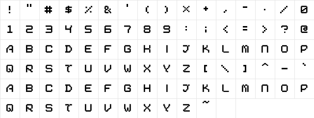 01 Digit2000 Regular Character Map