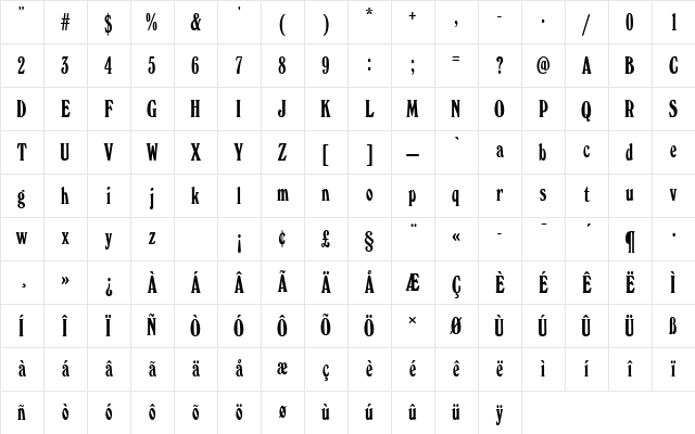 WindsorEloDRo1 Regular Character Map WindsorEloDRo1 Regular Character Map