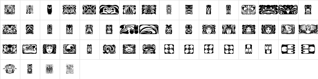 Jugendstil Ornamente Regular Character Map