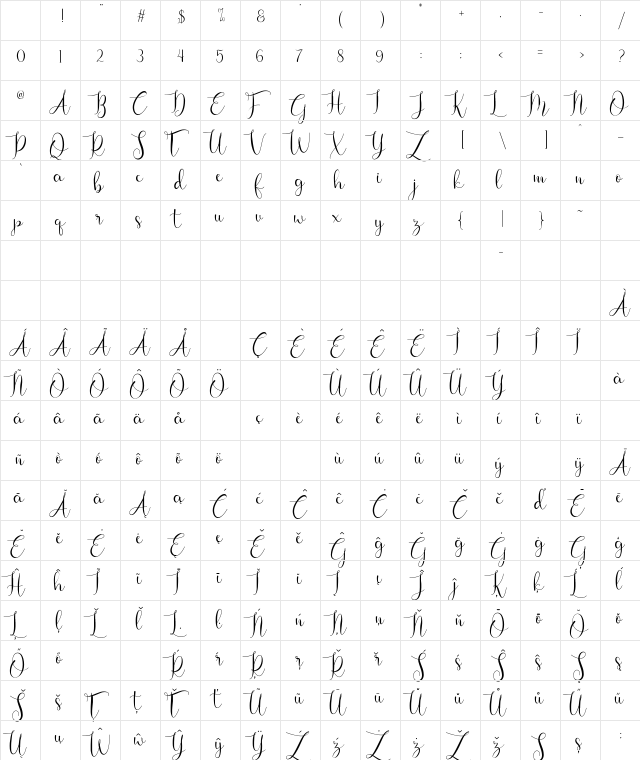 Viona Regular Character Map