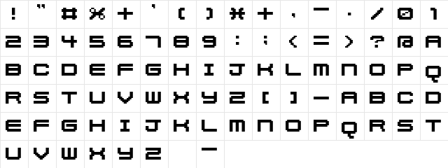 11px2bus Regular Character Map