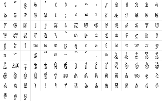 LTDummy Outline Medium Character Map