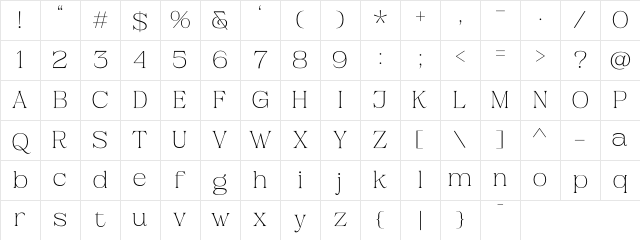 Claire Palmer Demo Serif Regular Character Map