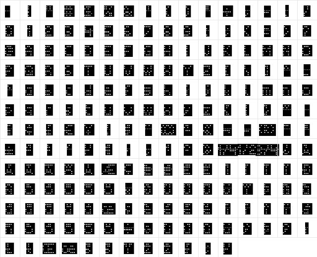 Papertape Regular Character Map