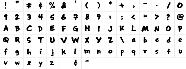 nusaliver Regular Character Map