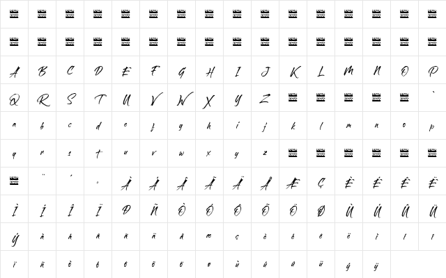 Sandbrush Demo Regular Character Map Sandbrush Demo Regular Character Map