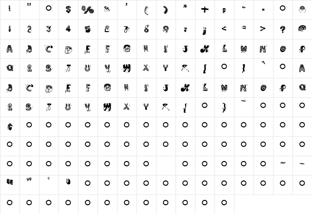 Nuthouse Medium Character Map