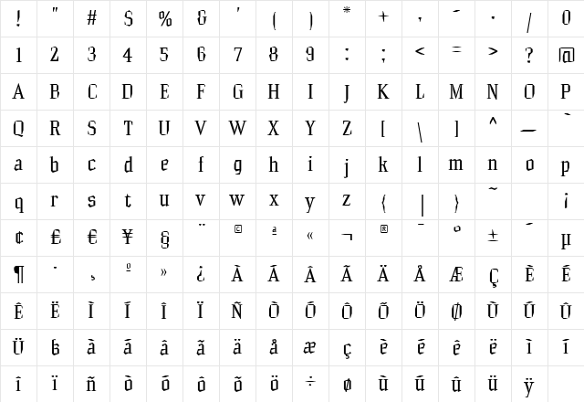 HammerheadRegular Regular Character Map HammerheadRegular Regular Character Map