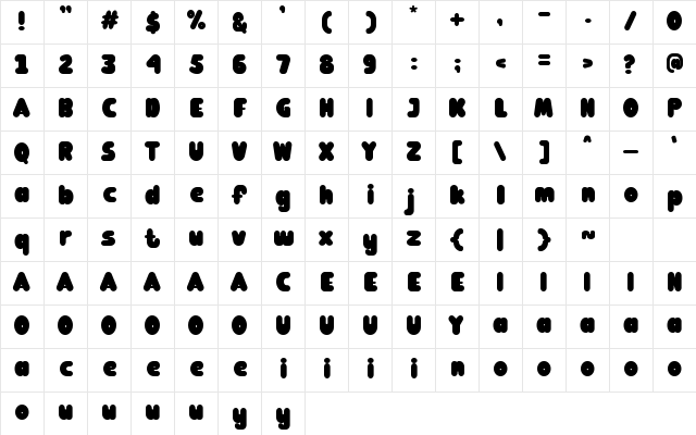 KAWAI-CITY Regular Character Map