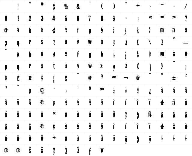 FragileICG Medium Character Map FragileICG Medium Character Map