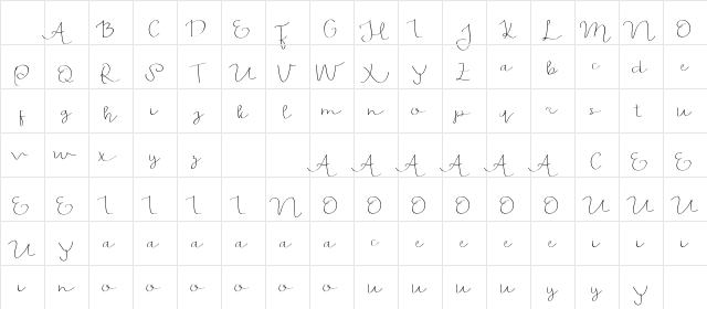 Feliciana Demo Regular Character Map