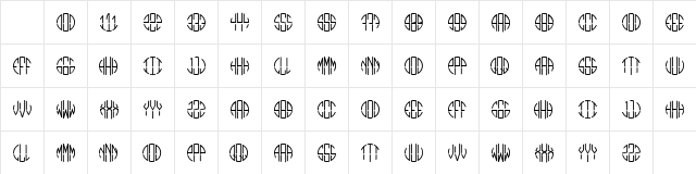 Monogram Circle 3 Alphabet Regular Character Map Monogram Circle 3 Alphabet Regular Character Map