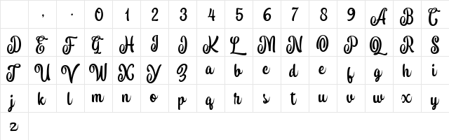 Arucard Regular Character Map