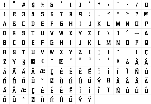 VEMBAZAX RM Regular Character Map VEMBAZAX RM Regular Character Map