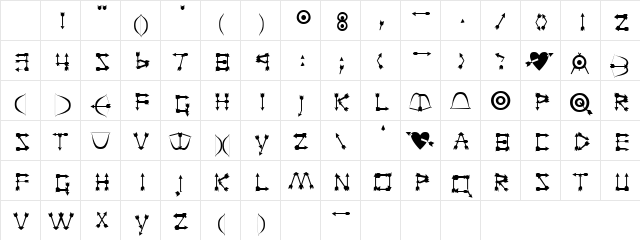 ZENOBIA Regular Character Map ZENOBIA Regular Character Map