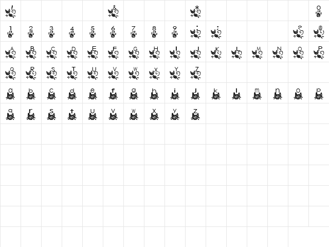 NYANYA Font Regular Character Map