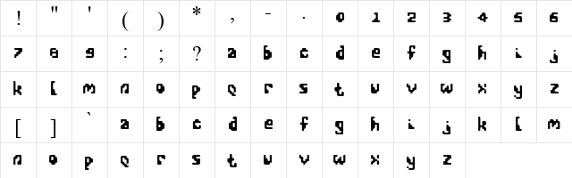AB FuBu Regular Character Map AB FuBu Regular Character Map