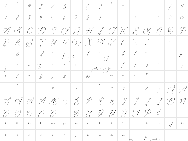 Lillywhite Regular Character Map Lillywhite Regular Character Map