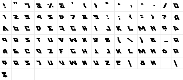 Nyet Leftalic Leftalic Character Map