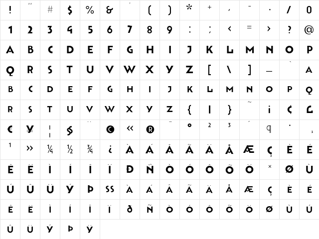 Bahnhof Solid Regular Character Map Bahnhof Solid Regular Character Map