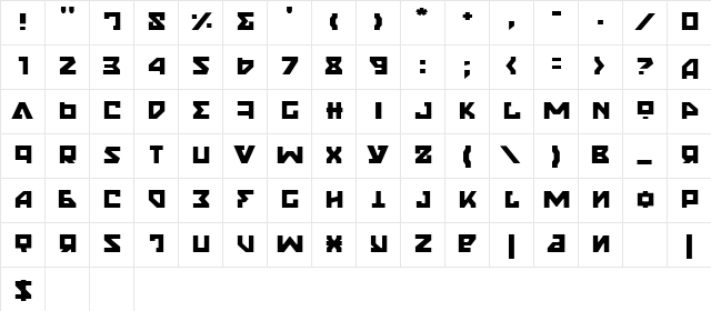 Nyet Light 2 Light Character Map