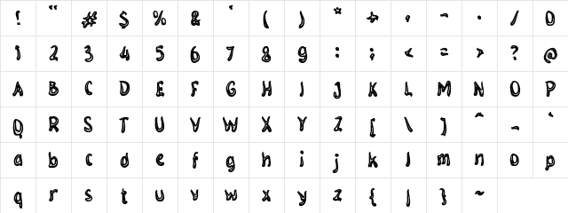 g Groovy Fire Regular Character Map