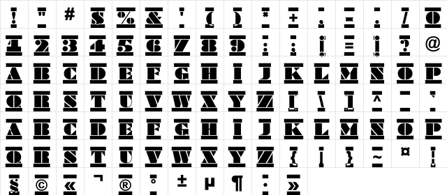a_BraggaTitulDcFr Regular Character Map a_BraggaTitulDcFr Regular Character Map