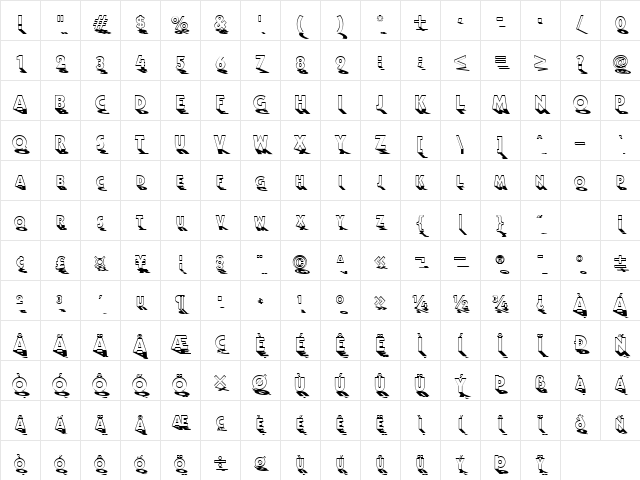 Backlit Regular Character Map Backlit Regular Character Map