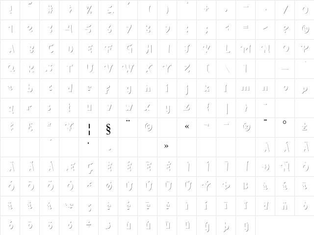 Borju 3 Regular Character Map Borju 3 Regular Character Map
