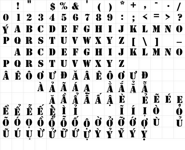 .VnStamp Normal Character Map