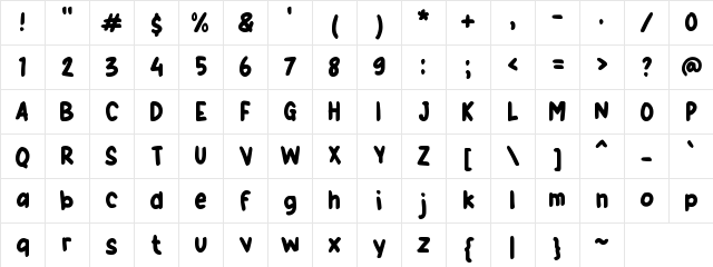 g Good Food Regular Character Map
