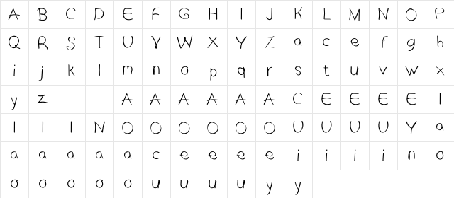 Jack Seel Regular Character Map Jack Seel Regular Character Map