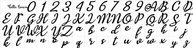 Hello Linnea Italic Regular Character Map Hello Linnea Italic Regular Character Map