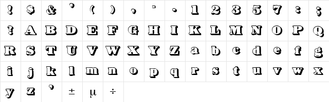 3-DBowers Regular Character Map