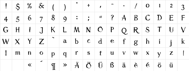 RohrfederRegular Regular Character Map RohrfederRegular Regular Character Map