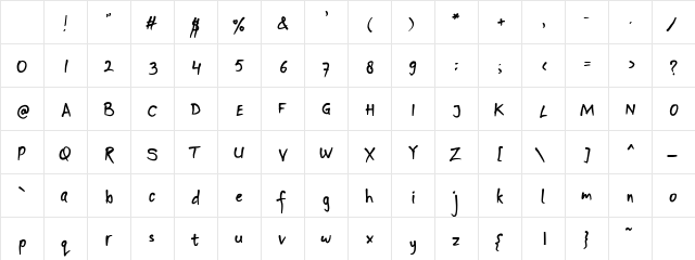 Tictic Play regular Character Map