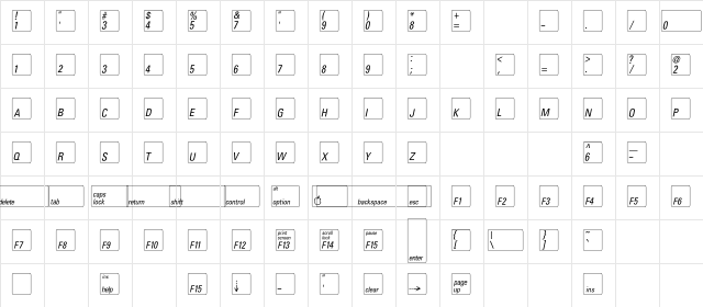 KeyFontUSA-Light Regular Character Map KeyFontUSA-Light Regular Character Map