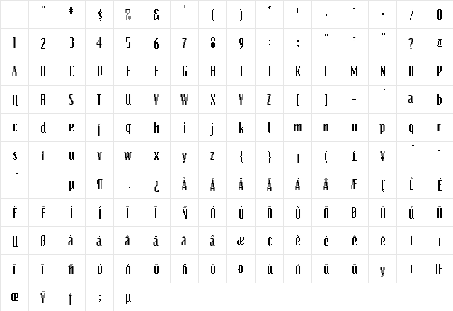 OaklandFifTeen Medium Character Map OaklandFifTeen Medium Character Map