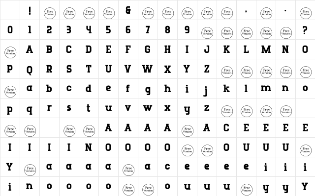 Runboy Free Trial Regular Character Map