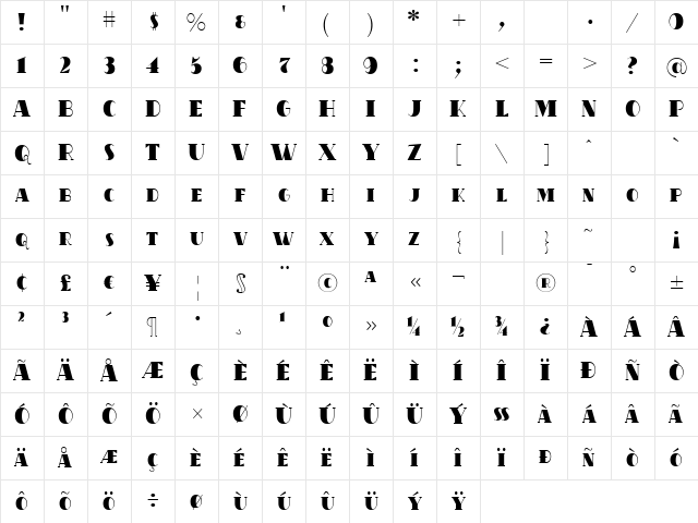 OakParkAve Regular Character Map OakParkAve Regular Character Map